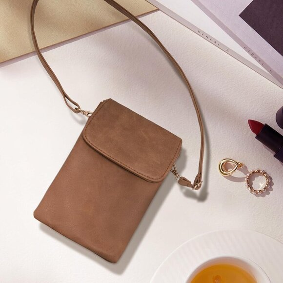 Small Crossbody Bags for Women, Leather Cell Phone Purse with Adjustable Strap, - Picture 4 of 13